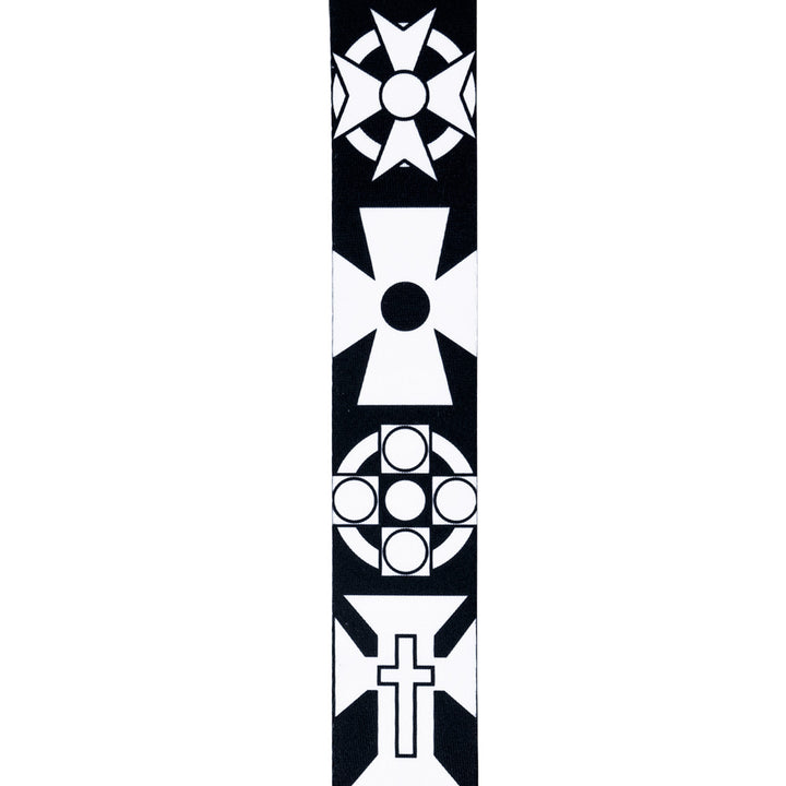D'Addario Joe Satriani Polyester Swivel Guitar Strap - Black and White