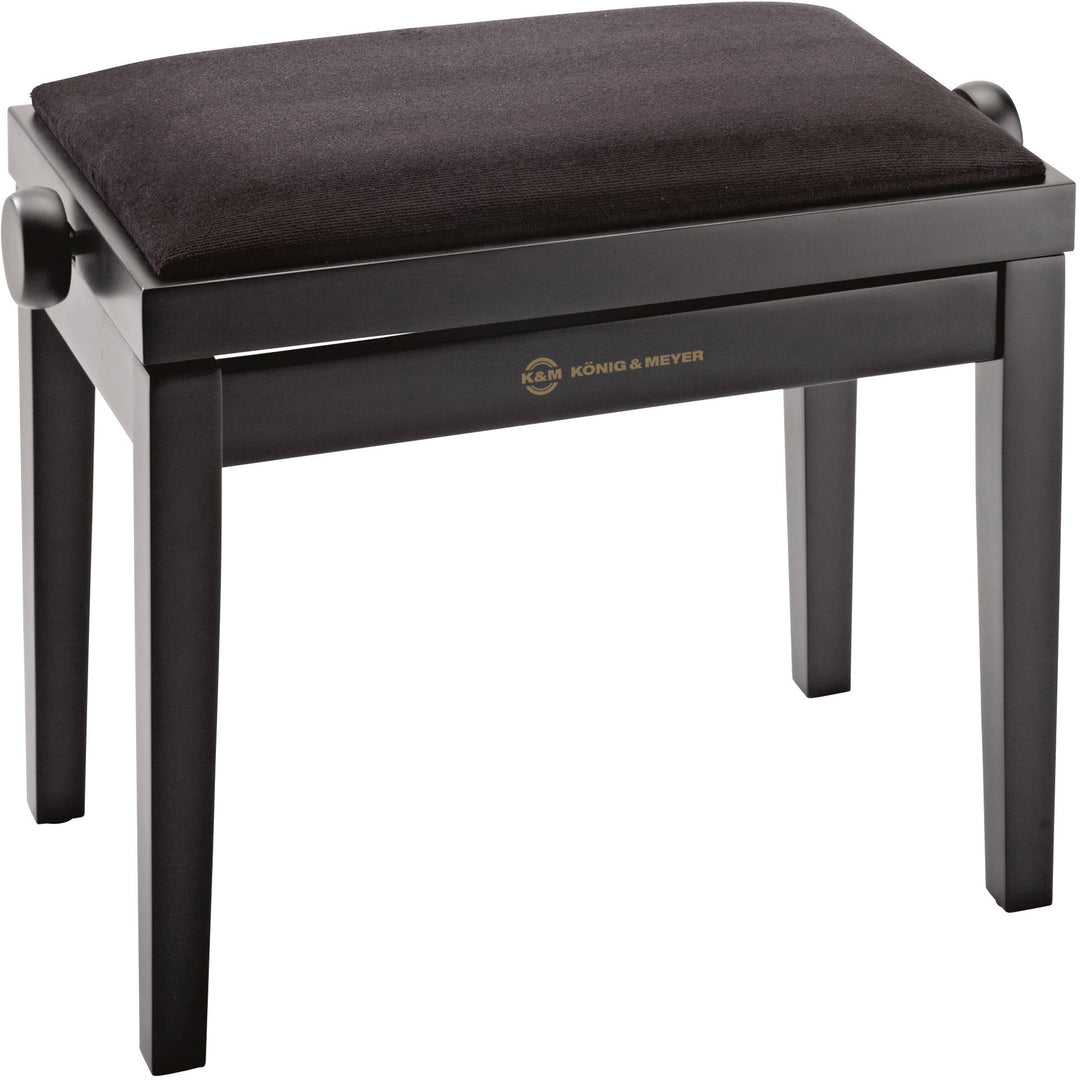 K&M 13900 Piano Bench - Black Matte - Velvet Seat Black