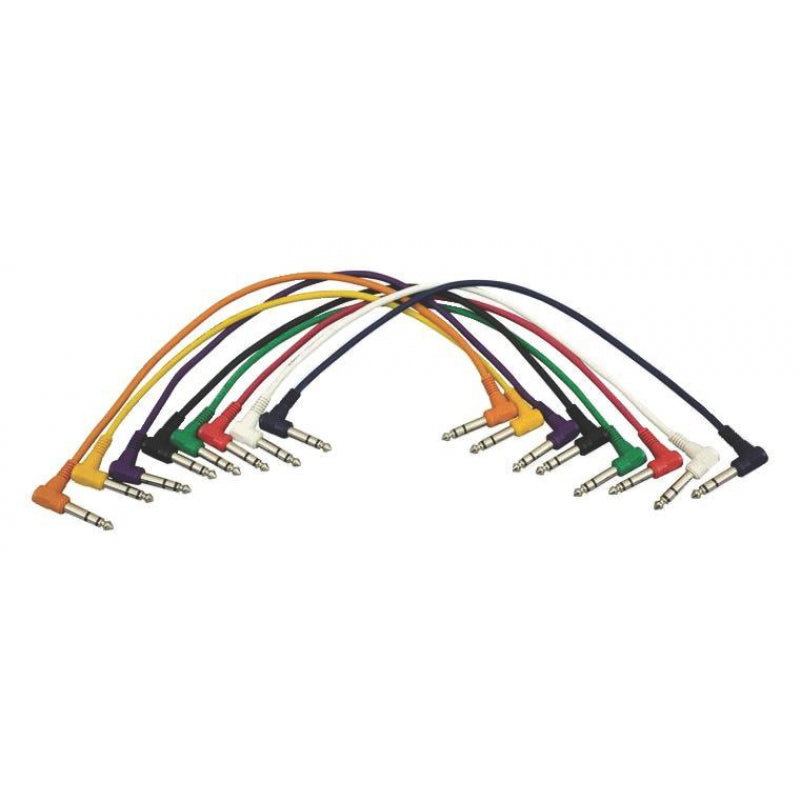 On-Stage PC18-17TRS-R Right-Angle TRS Patch Cables (8-Pack)