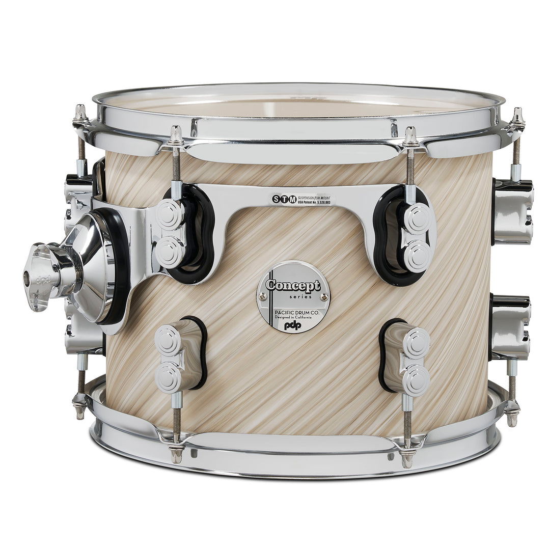 PDP Concept Maple Finish Ply 8x10 Suspended Tom w/ Chrome Hardware - Twisted Ivory