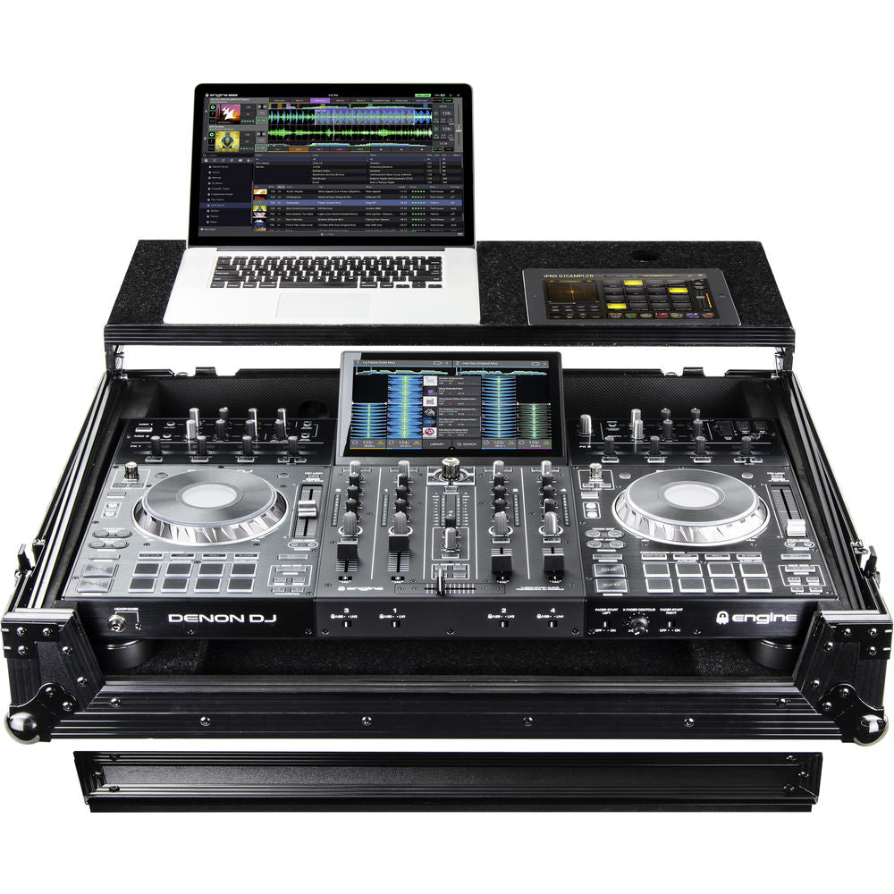 Odyssey FZGSPRIME4 Flight Zone Glide Style Case for Denon Prime 4 DJ Controller - Black Label