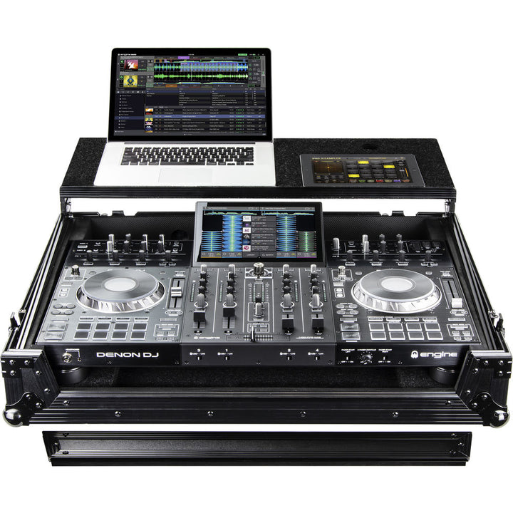 Odyssey FZGSPRIME4 Flight Zone Glide Style Case for Denon Prime 4 DJ Controller - Black Label