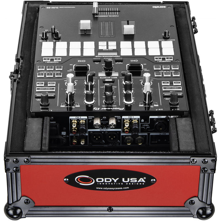 Odyssey FR10MIX Universal 10” Format Extra-Deep DJ Mixer Case - Black on Red