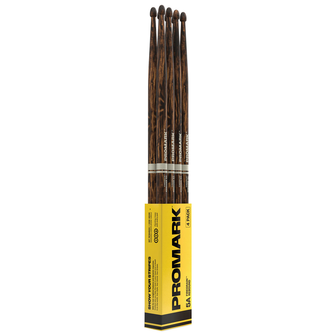 Promark R5AFG REBOUND 5A Lacquered FireGrain Drumsticks (4-Pairs)