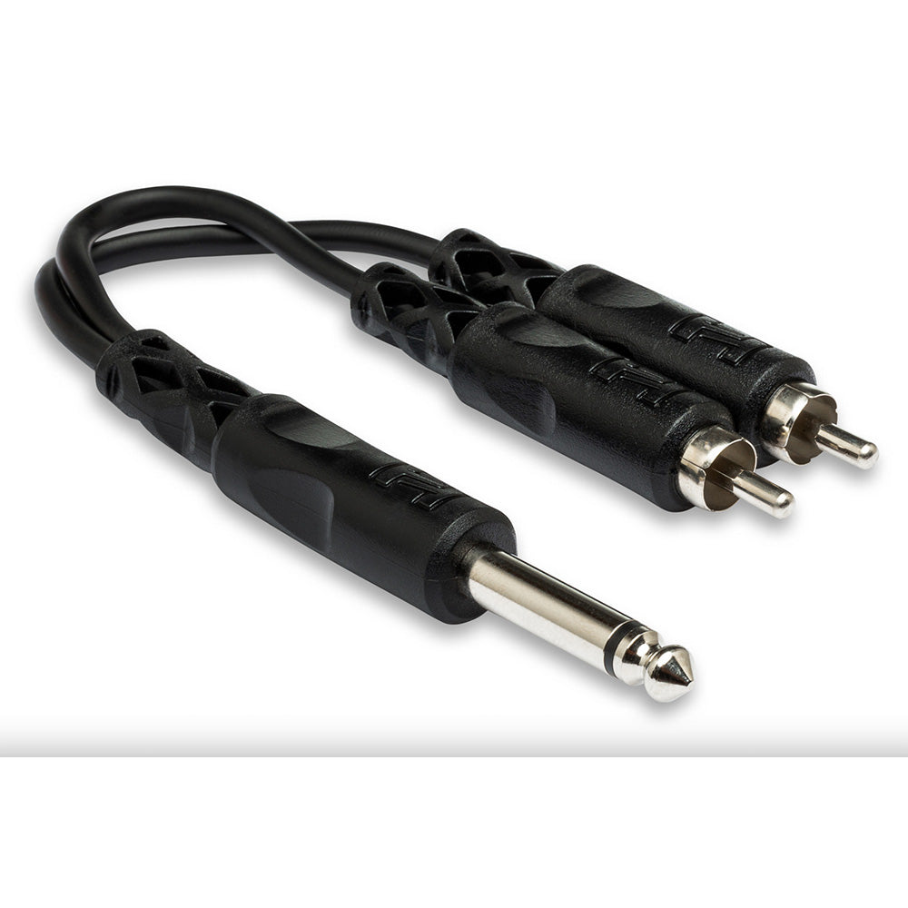 Hosa Technology YPR-124 6in Mono 1/4in Male to 2x RCA Female