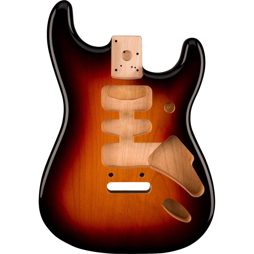 Fender Deluxe Series Stratocaster HSH Alder Body w/ 2-Point Bridge Mount - 3-Color Sunburst