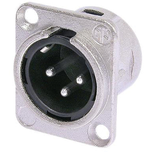 Neutrik NC3MD-L-1 - 3 Pin Nickel Chassis XLRM -D Size