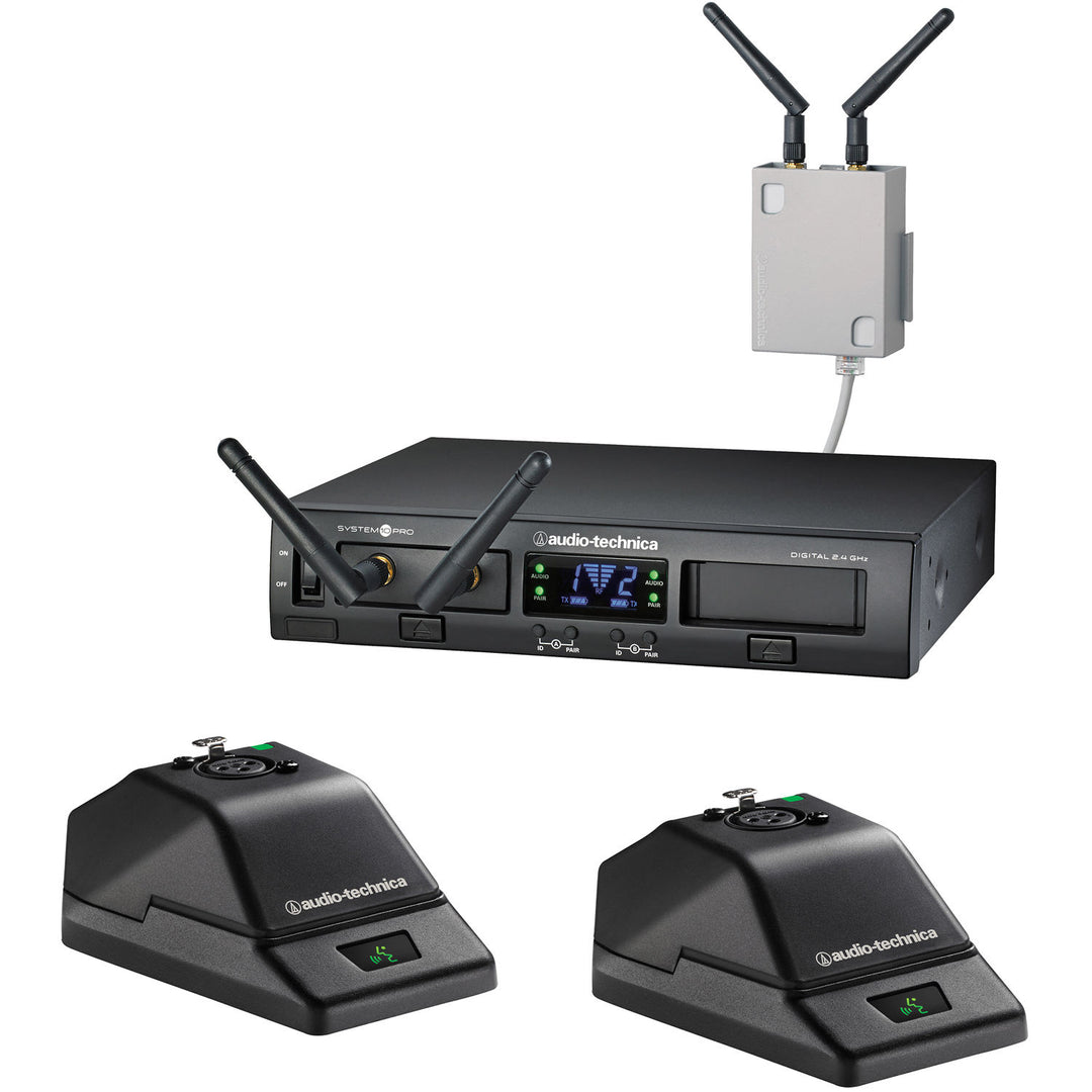 Audio-Technica ATW-1377 System 10 Dual Wireless Systems Boundary Microphone Kit - 2x ATW-T1007 Boundary Mics