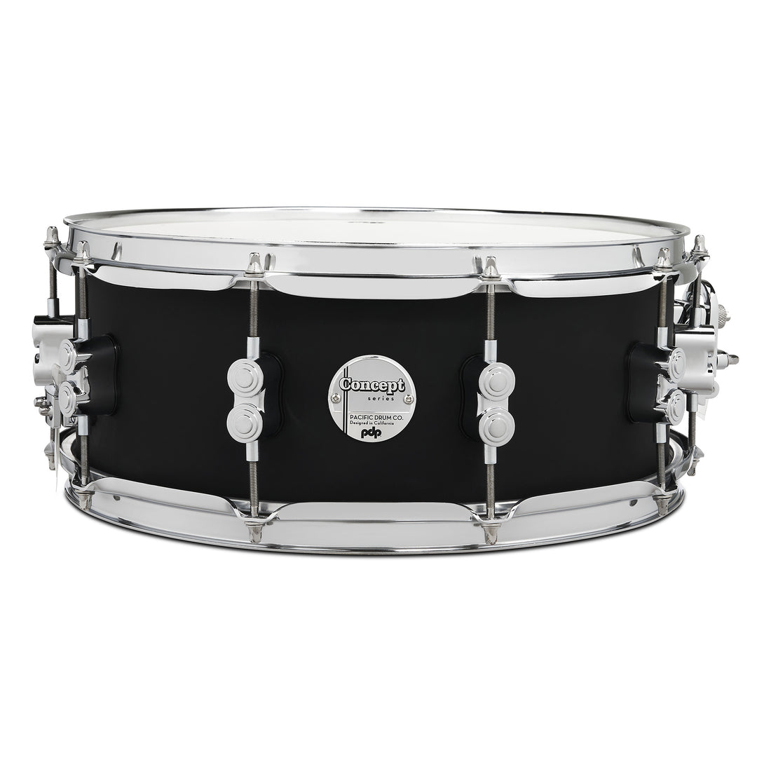 PDP Concept Maple Finish Ply 5.5x14 Snare Drum w/ Chrome Hardware - Satin Black