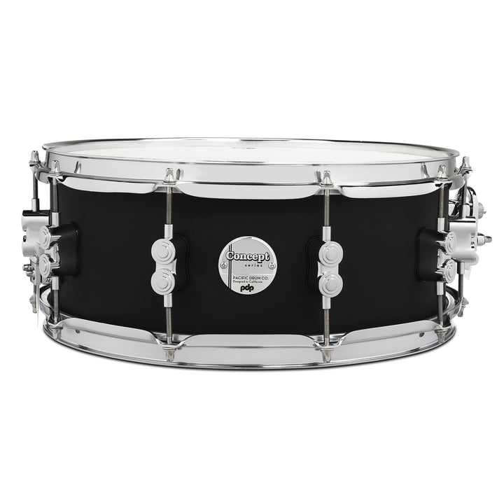 PDP Concept Maple Finish Ply 5.5x14 Snare Drum w/ Chrome Hardware - Satin Black