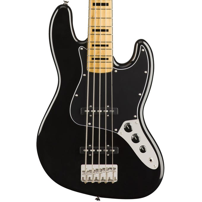 Squier Classic Vibe '70s Jazz Bass V Maple Fingerboard Electric Bass Guitar - Black