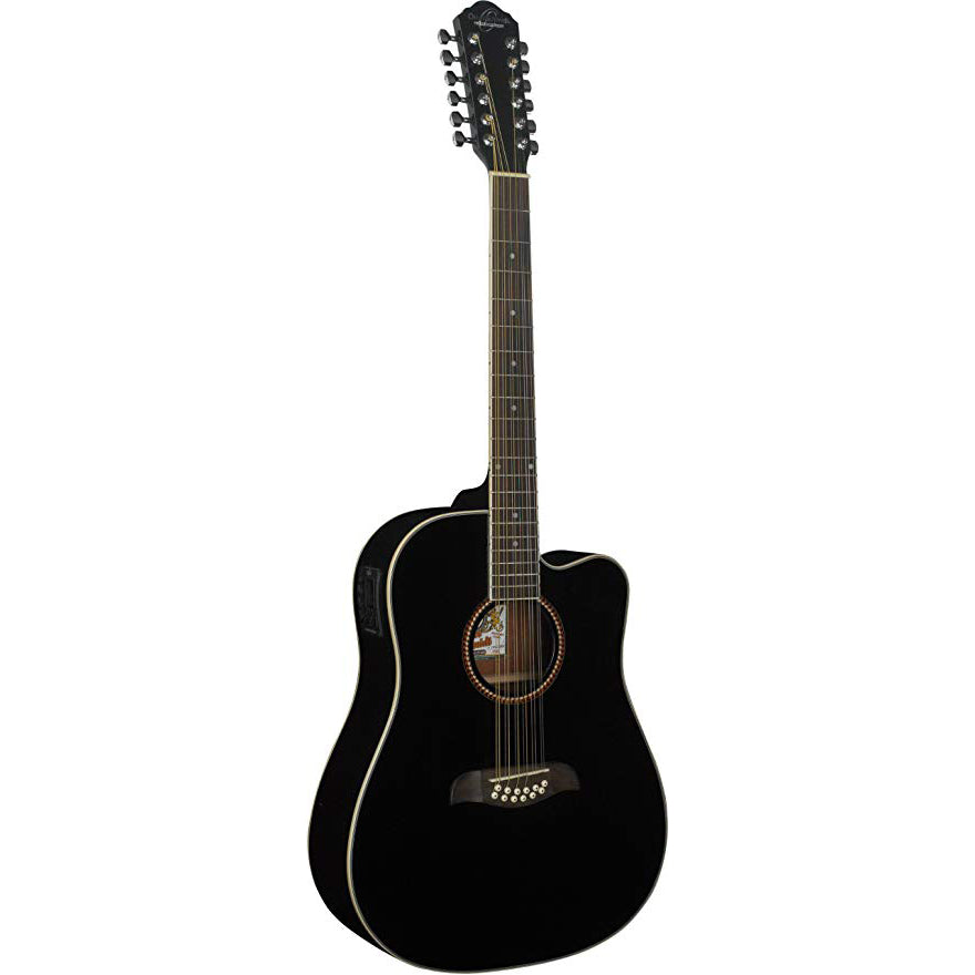 Oscar Schmidt OD312CEB-A Acoustic Guitar 12-String Dreadnought Black