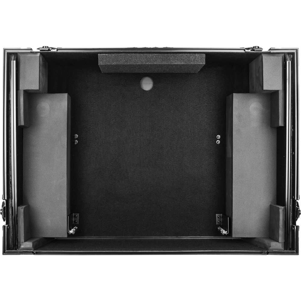 Odyssey FZGSPRIME4W2 Flight Zone Glide Style Case for Denon DJ Prime 4 w/ Laptop Platform and 2U Rack - Black Label