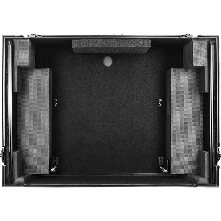 Odyssey FZGSPRIME4W2 Flight Zone Glide Style Case for Denon DJ Prime 4 w/ Laptop Platform and 2U Rack - Black Label