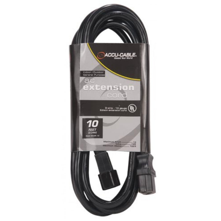 Accu-Cable ECCOM Series IEC Power Extension Cable 10 Feet