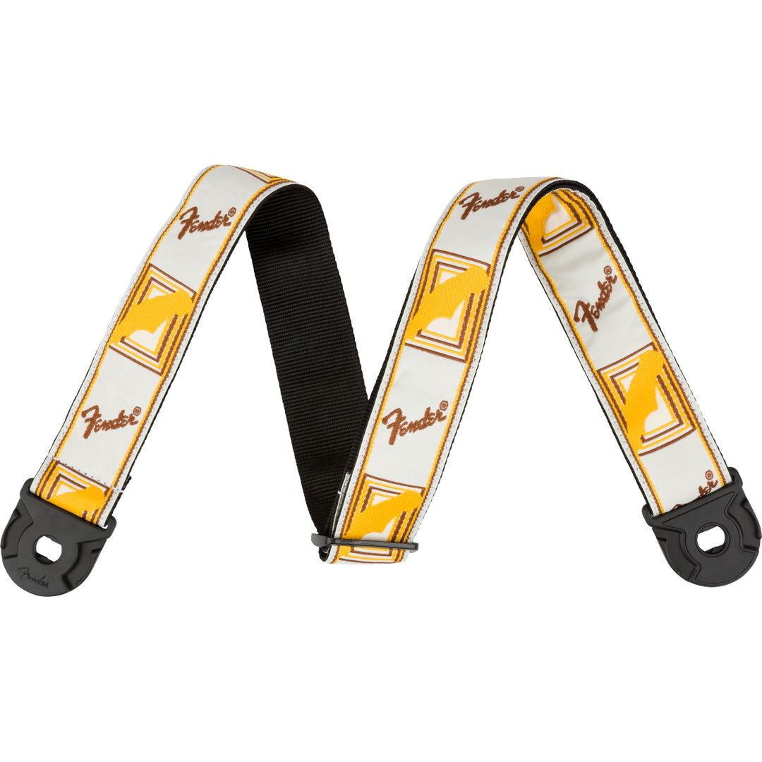 Fender Quick Grip Locking End 2 Guitar Strap - White / Yellow / Brown