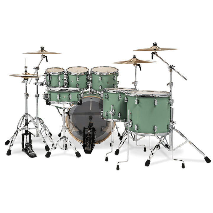 PDP Concept Maple Finish Ply CM7 7-Piece Kit Shell Pack w/ Chrome Hardware (18x22 w/ BDM, 7x8, 8x10, 9x12, 12x14FT, 14x16FT, 5.5x14 Snare) - Satin Seafoam