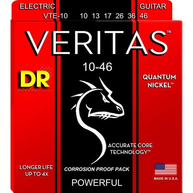 DR Strings VTE-10 (Medium) - VERITAS with A.C.T. Electric 10, 13, 17, 26, 36, 46