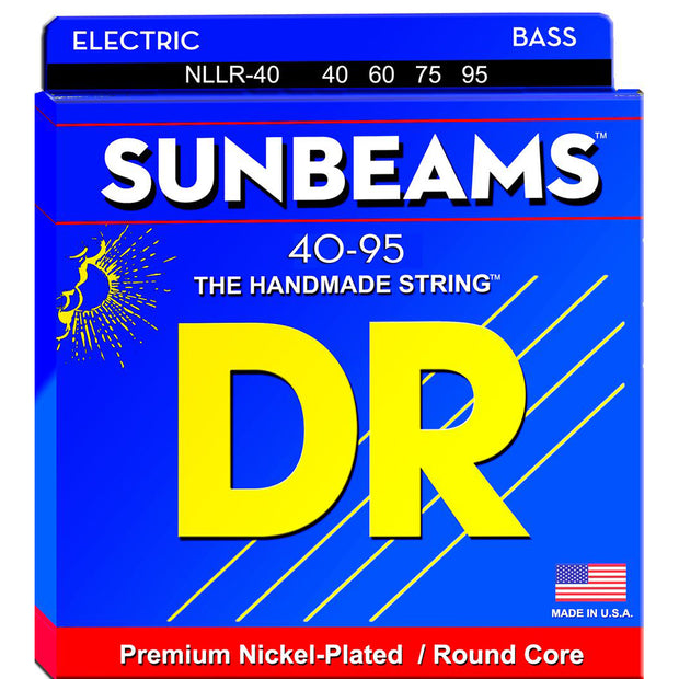 DR Strings NLLR-40 (Light- Light) - SUNBEAM  - Nickel Plated Bass: 40, 60, 75, 95