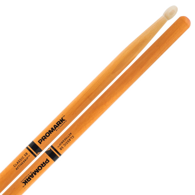 Promark TX5BW-AGC Classic 5B Active-Grip Clear Hickory Drum Sticks