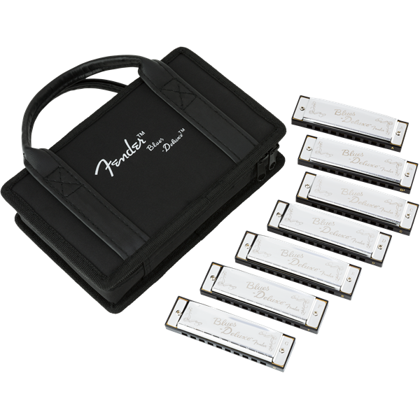 Fender Blues Deluxe Harmonicas 7-Pack with Case