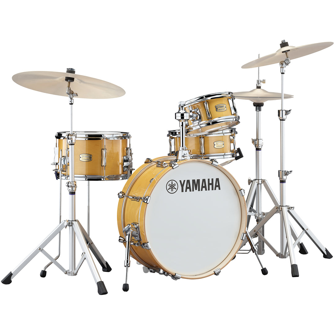 Yamaha SBX0F4H3 - Stage Custom Hip 4-Piece Drum Kit w/ Hardware (10x5, 3x8, 20x8, 13x5, HW3 Hardware) - Natural Wood