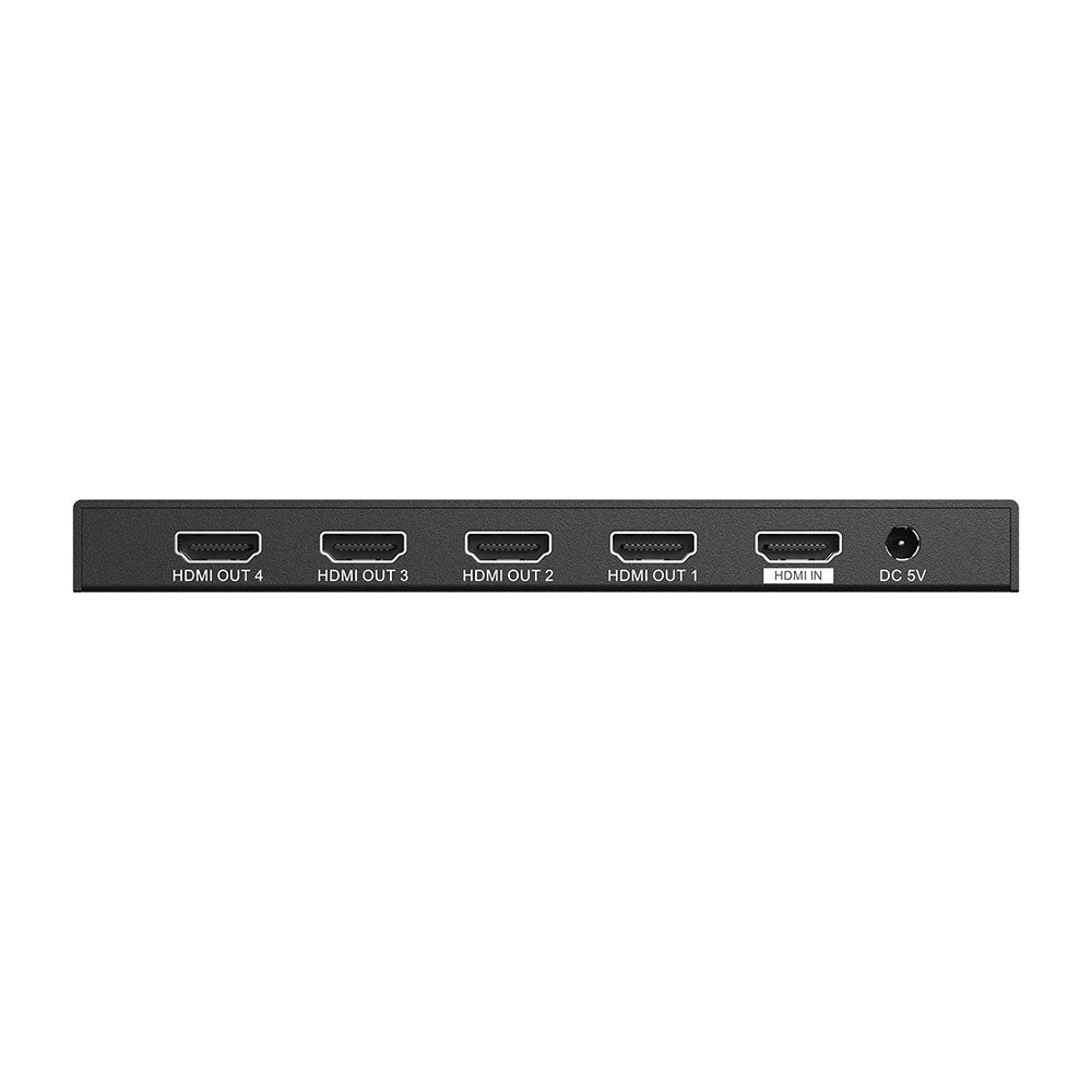 BZBGEAR - 4-Port 4K 60Hz HDMI Splitter Support HDMI 2.0b, HDCP 2.2, HDR & 3D