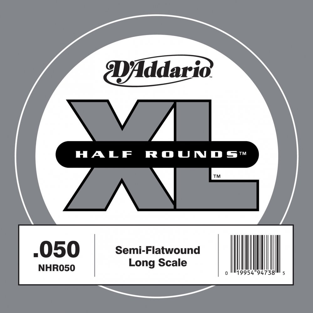D'Addario NHR050 - SINGLE BASS HALF RND 050 LONG