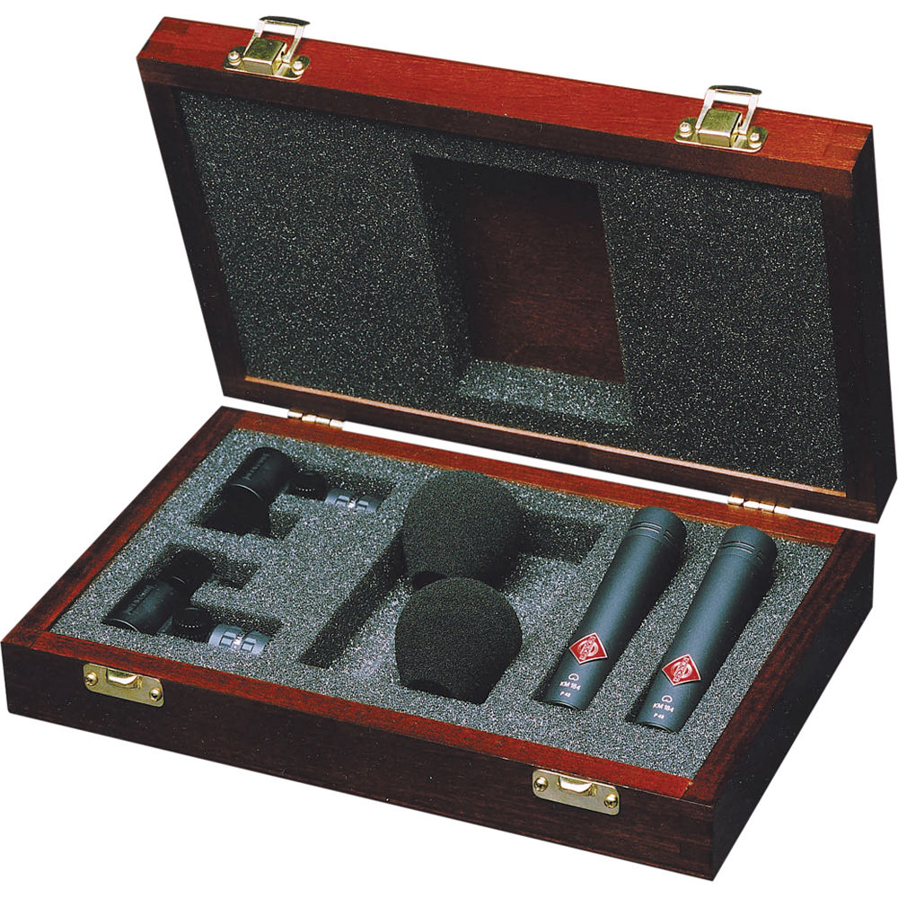 Neumann KM 184-MT-STEREOSET Stereo set includes two each: KM 184, SG 21 BK, WNS 100 in one woodbox