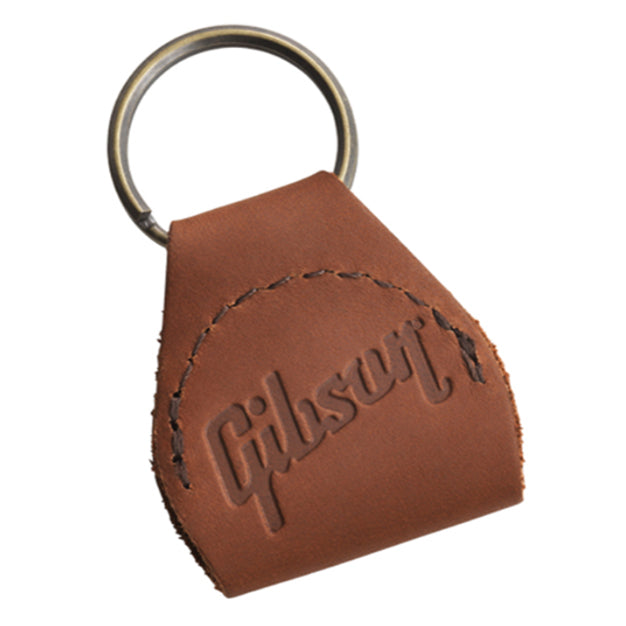Gibson Premium Leather Pick Holder Keychain - Brown