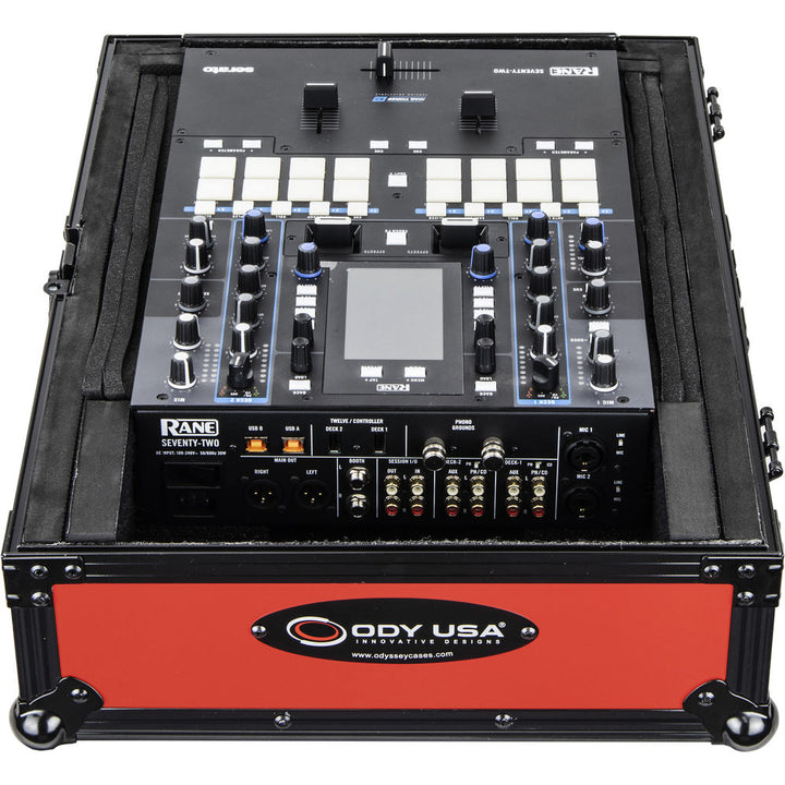 Odyssey FR12MIX Universal 12” Format Extra Deep DJ Mixer Case - Black on Red