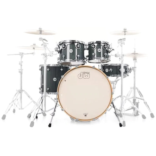 DW Design Series 5-Piece Shell Pack Gloss Lacquer Drum Set (18x22, 8x10, 9x12, 14x16, 5.5x14) - Steel Gray