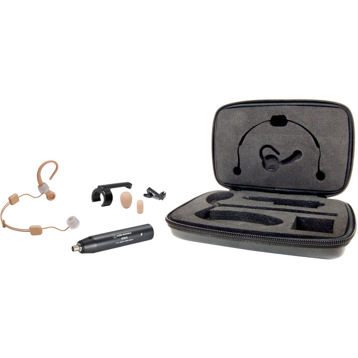 Audio-Technica BP894x MicroSet Cardioid Condenser Headworn Microphone - AT8545 Power Module (Beige)