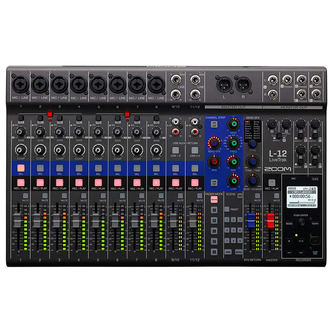 Zoom LiveTrak L‑12 Digital Console Mixer and Recording Interface