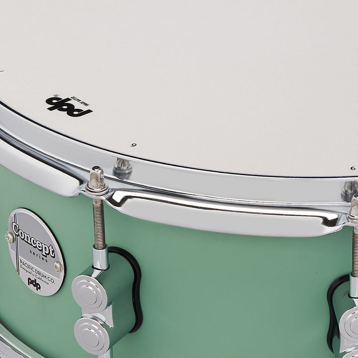 PDP Concept Maple Finish Ply 5.5x14 Snare Drum w/ Chrome Hardware - Satin Seafoam