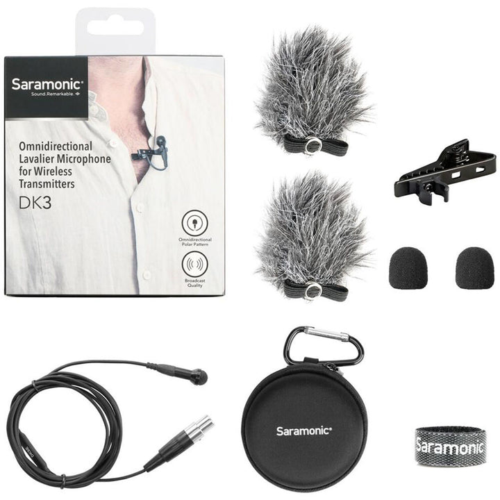 Saramonic DK3E Premium Omnidirectional Lavalier Microphone for Shure, TOA, Line 6, and Beyerdynamic Transmitters