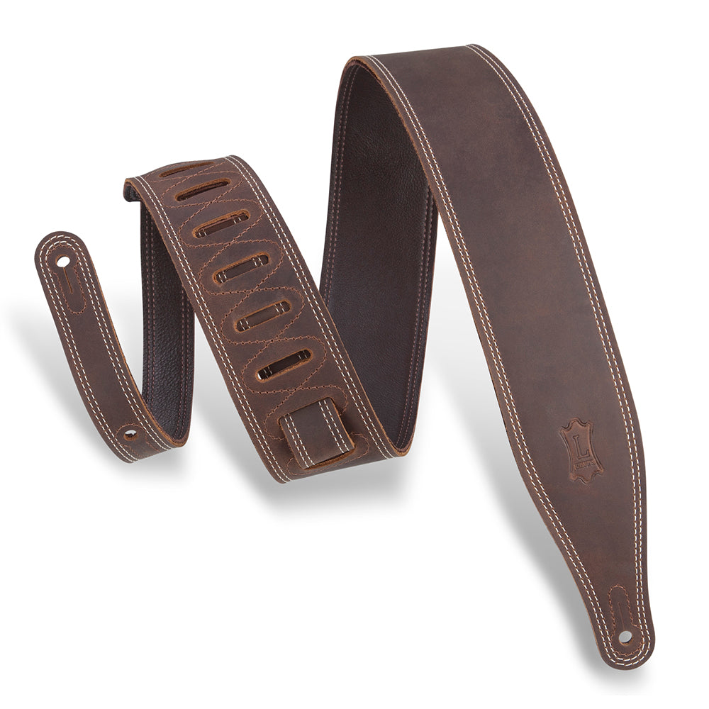 Levy’s M17BDS-DBR Butter Double Stitch Guitar Strap - Dark Brown