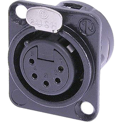 Neutrik NC5FD-L-B-1 - 5 Pin Black Chassis XLRF -D Size with Gold Contacts