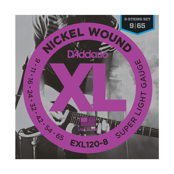 D'Addario EXL120-8 - SET ELEC GTR XL SUP LITE 8STR
