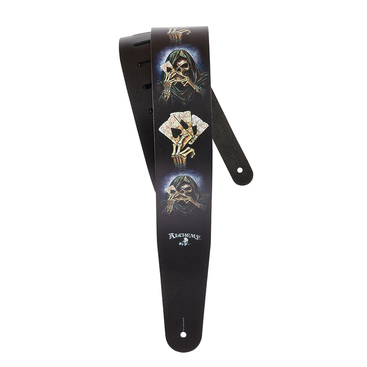 D'Addario ALCHEMY LEATHER GUITAR STRAP - HAND OF DEATH