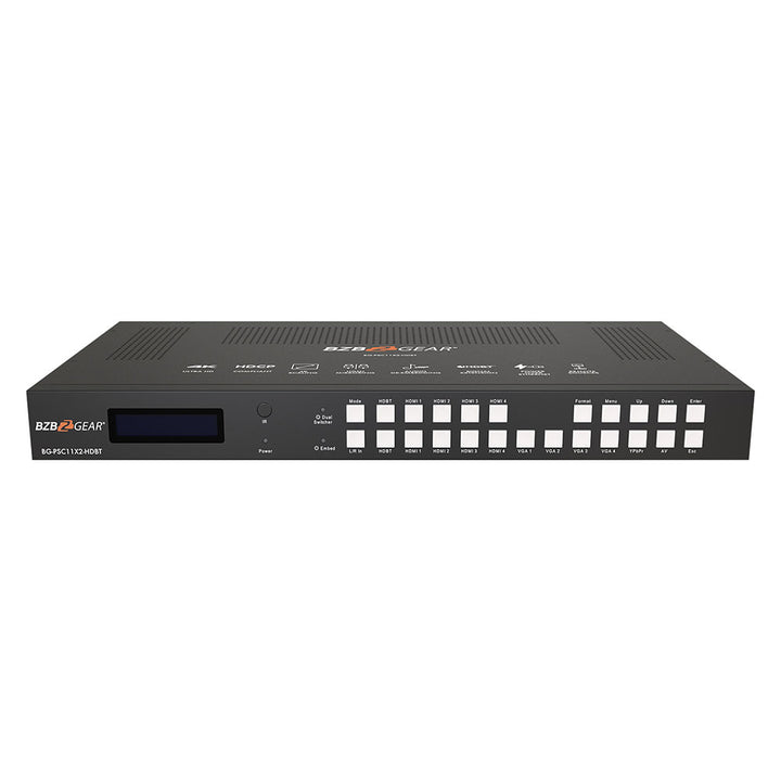 BZBGEAR - 11X2 Presentation Scaler Switcher w/VGA/HDMI/YPbPr/CV/HDBaseT Input and Output