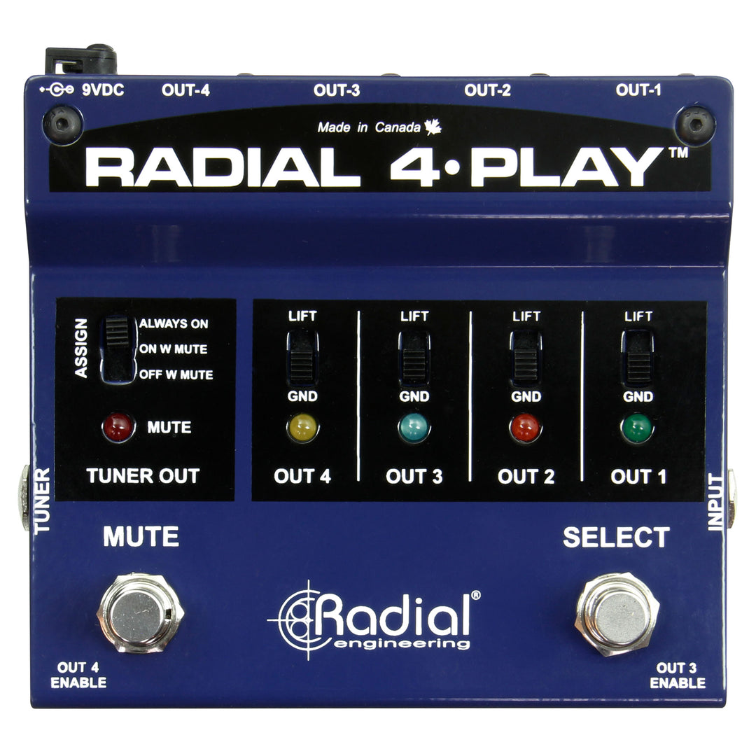 Radial 4-Play Active DI Box with Four Selectable Outputs