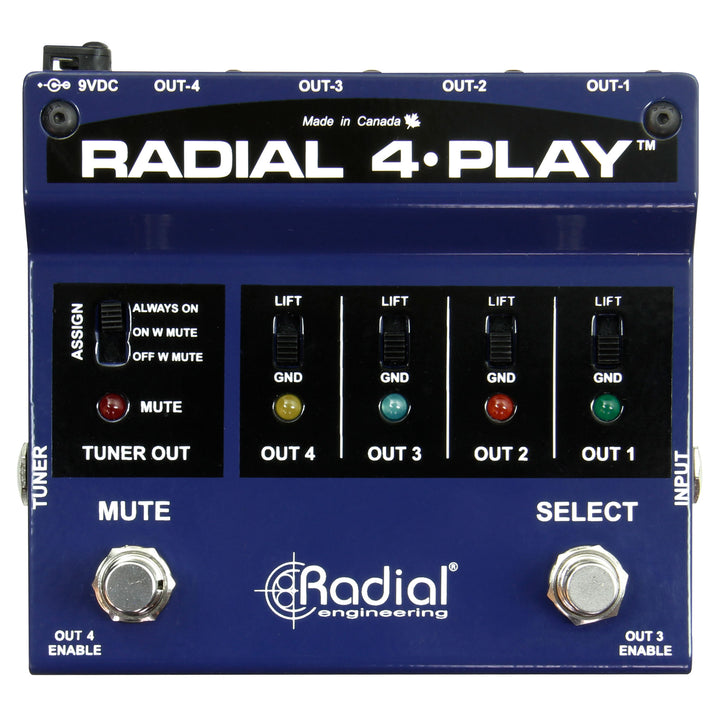Radial 4-Play Active DI Box with Four Selectable Outputs