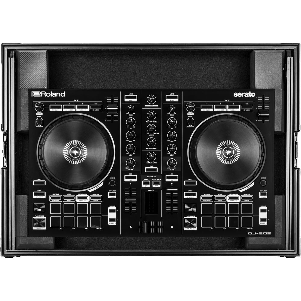 Odyssey FRGSDJ202BL Flight Zone Low-Profile Glide Style Case for Roland DJ-202 DJ Controller - Black
