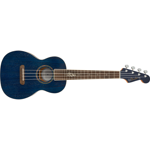 Fender Dhani Harrison Uke Walnut Fingerboard Tenor Ukulele - Sapphire Blue