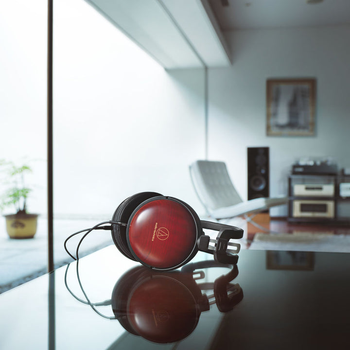 Audio-Technica Consumer ATH-AWAS Closed-Back Dynamic Wooden Headphones - Japanese Cherry