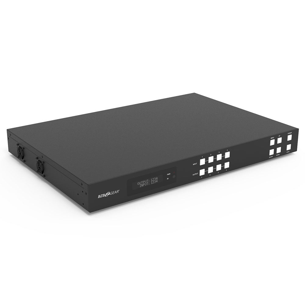 BZBGEAR - 4X4 HDMI and HDBaseT Matrix Switch with Bi-directional IR and ARC Function
