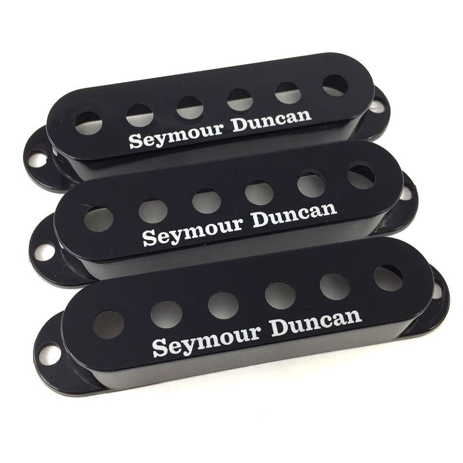 Seymour Duncan Strat Cover Black Pack of 3 with Logo