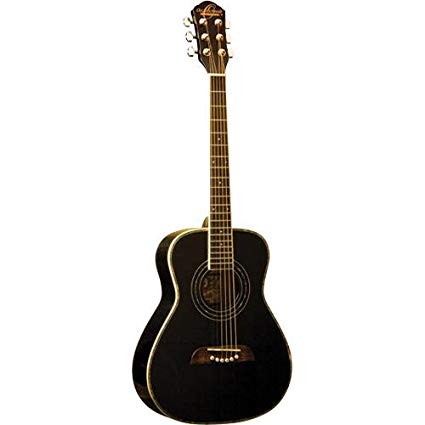 Oscar Schmidt OGHSBLH-A Acoustic Guitar Lefty 1/2 Size Dreadnought Black