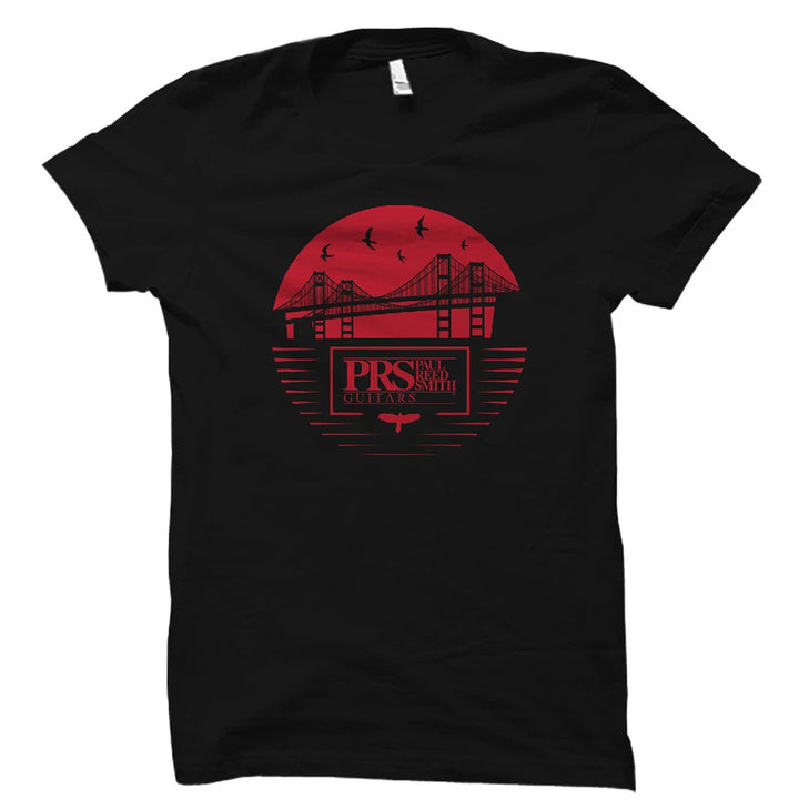 PRS Shirt Bay Bridge Short Sleeve Tee (Red on Black)